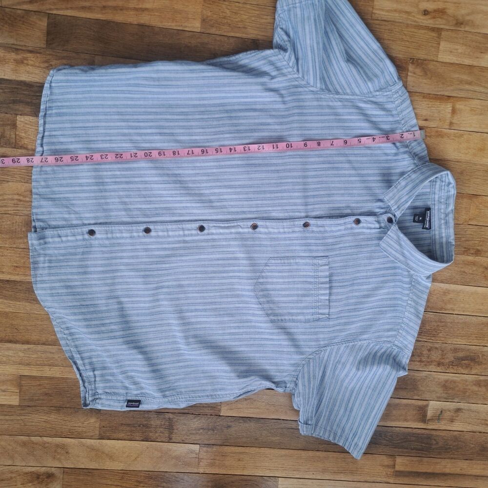 Patagonia Dress Shirt Mens XL Blue Organic Cotton Short Sleeve Button Up Top - Picture 7 of 7